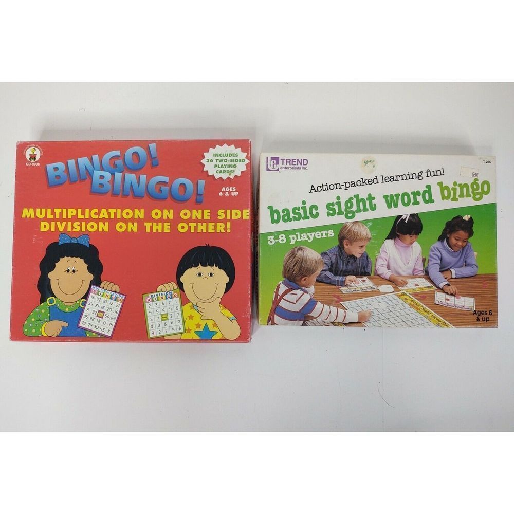 Trends Learning Bingo Alphabet Basic Sight Word Multiplication Division 6+